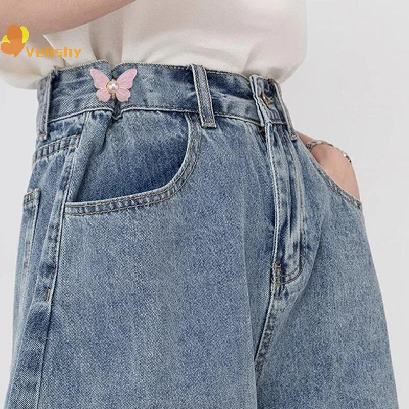 1pc Butterfly Waist Button Jean Button Pin Reusable Clothing Fitting Tools For No Sewing Required Buttons Pants Decoration