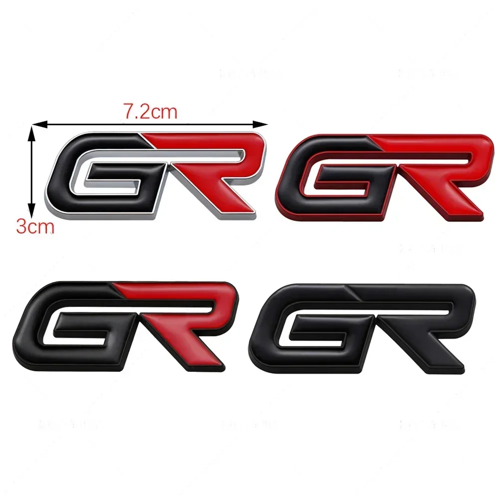 GR Logo Car Front Grille Emblem Sticker for Toyota Land Cruiser Yaris Camry Vios Corolla 4runner Auto Body Trunk Badge Decal