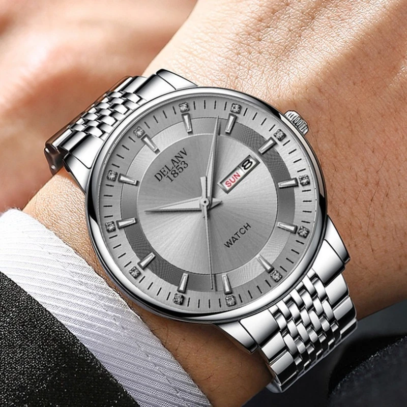 Men's Watch, Large Dial Fashion Business Dual Calendar Quartz Watch