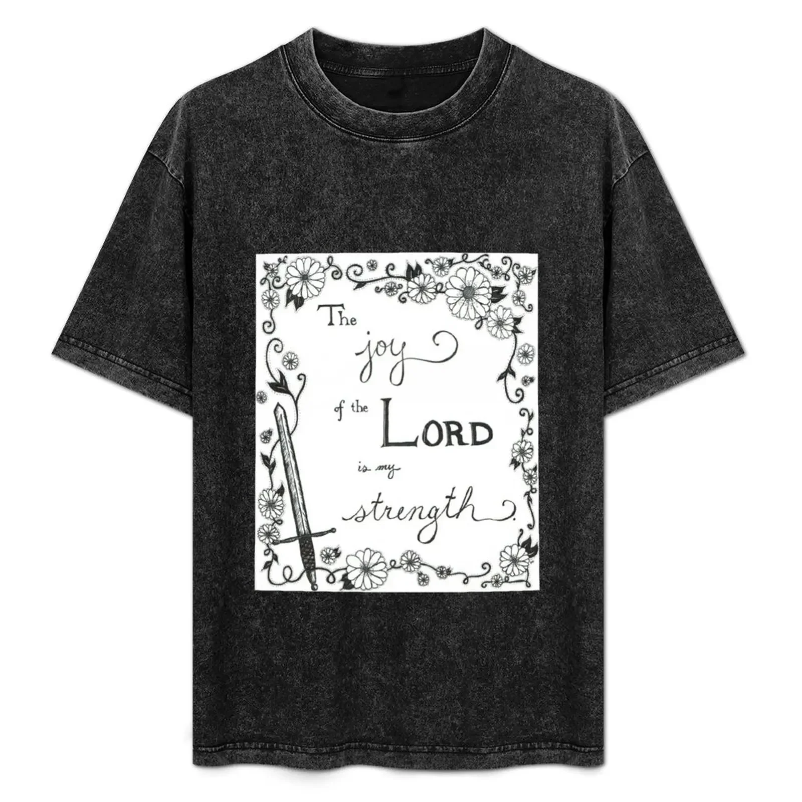 تي شيرت Joy of the Lord Is My Strength تي شيرت قطني تي شيرت رجالي قطن 100% تي شيرت #1