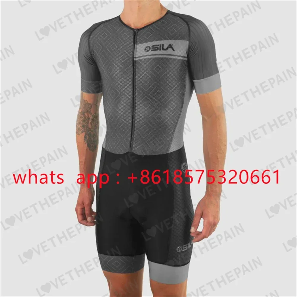 sila cycling Inline Speed Skating Roller Skating Practice Competition Suit Sportswear Short Sleeves Skate Set Swimming Skinsuit