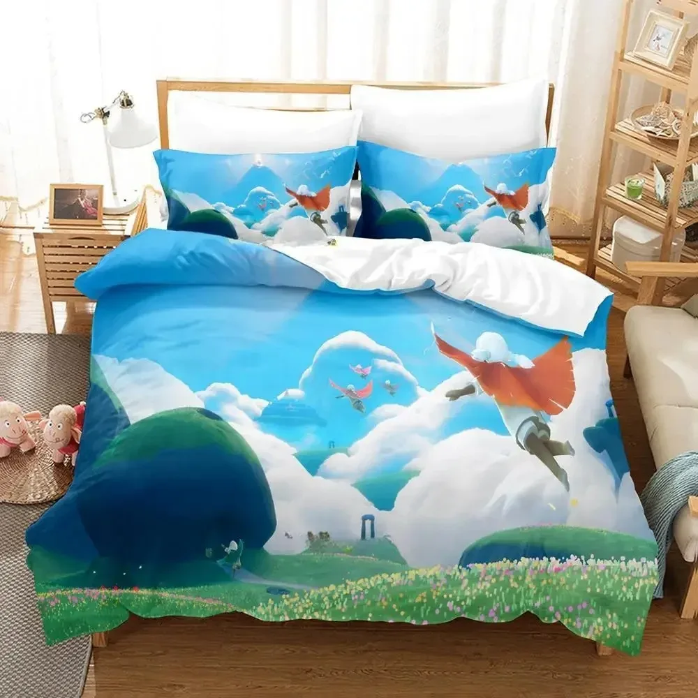 Game SkyChildren of the Light Bedding Set Cartoon Anime three-piece set Adult Kid Bedroom Duvet cover Sets 3D Print anime bed