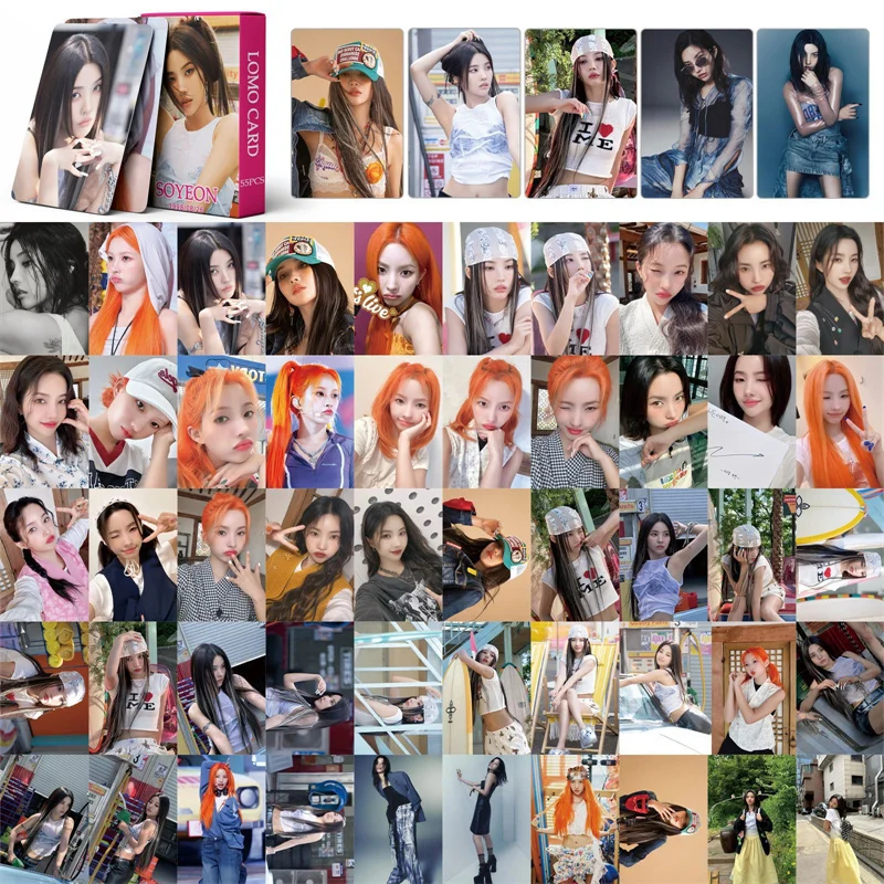 (G)I-DLE Album LOMO Card 55pcs/set Song Yuqi Solo ShuHua Minnie Fan Girl Collection Gift Postcard Photo Card GIDLE Greeting Card