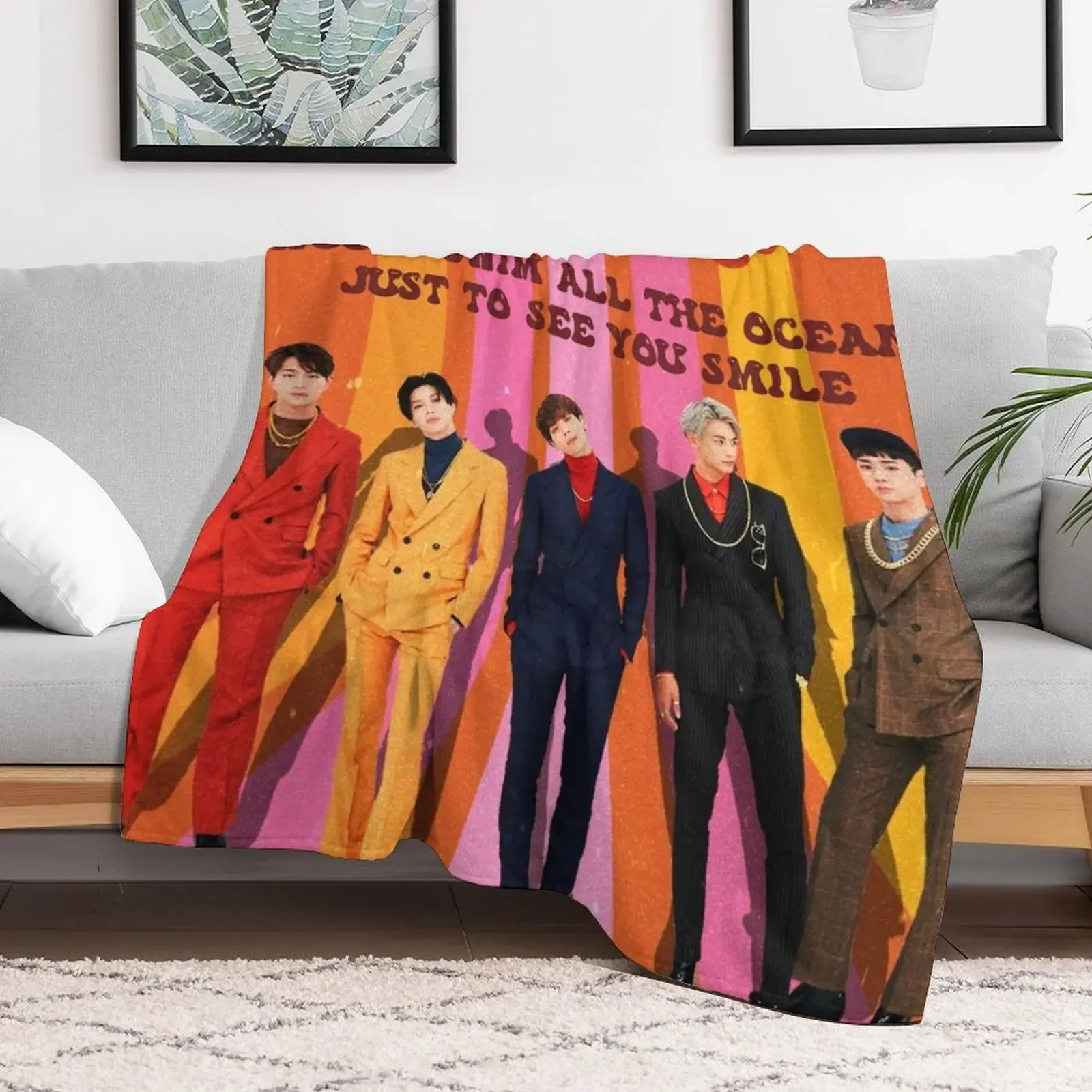 Shinee 70's poster Throw Blanket Furrys Winter beds Blankets