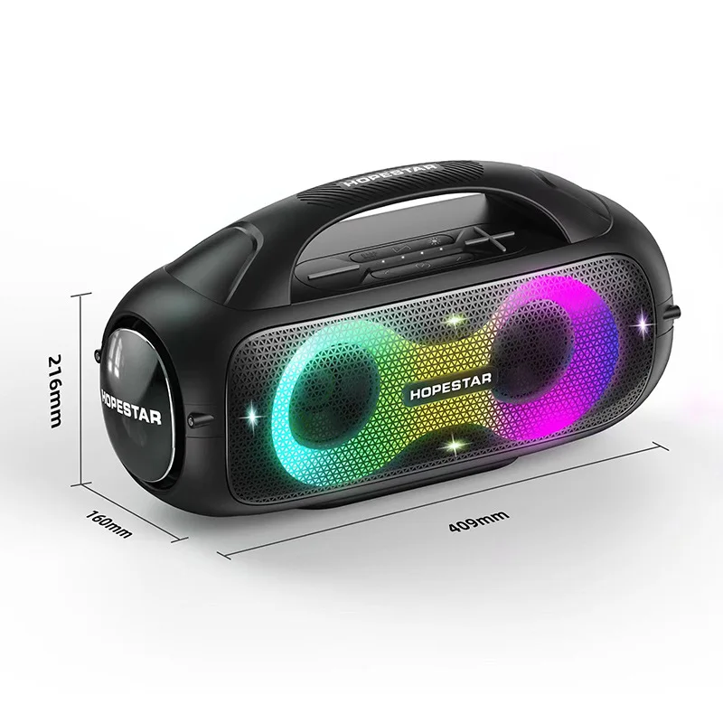 HOPESTAR A50 altavoz Bluetooth de alta potencia para fiesta 80W subwoofer para vehículo atmósfera de Color RGB Iight altavoz portátil para exteriores FM