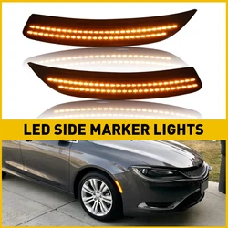 For Chrysler 200 2015 2016 2017 Car Front Fender Lamps Yellow LED Side Marker Light Smoked Waterproof Replacement Accessories