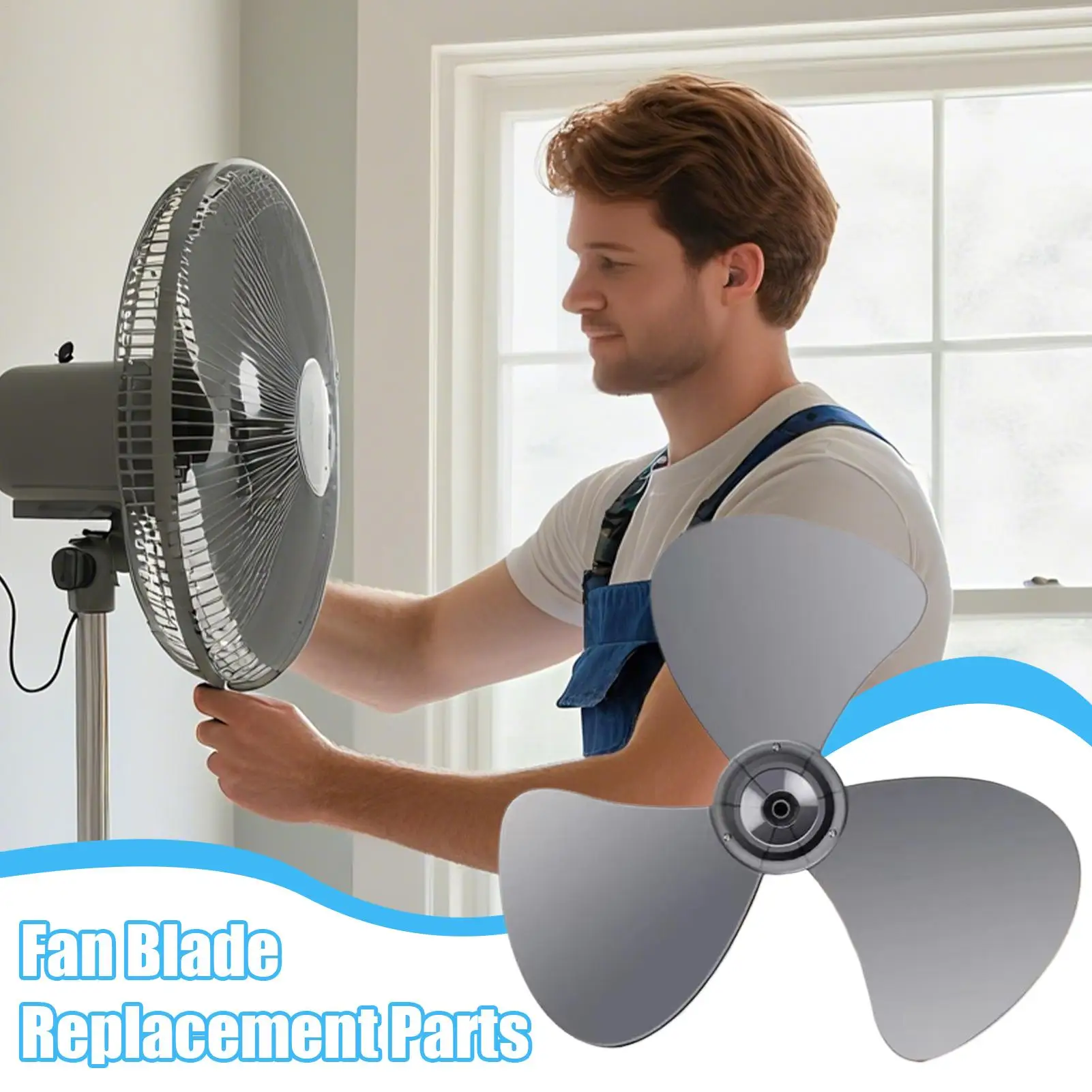 Replacement Ceiling Fan Blades 16 Inch Wind Blower Leaf Set With Nut Covers For Dorm Living Room Basement Patio