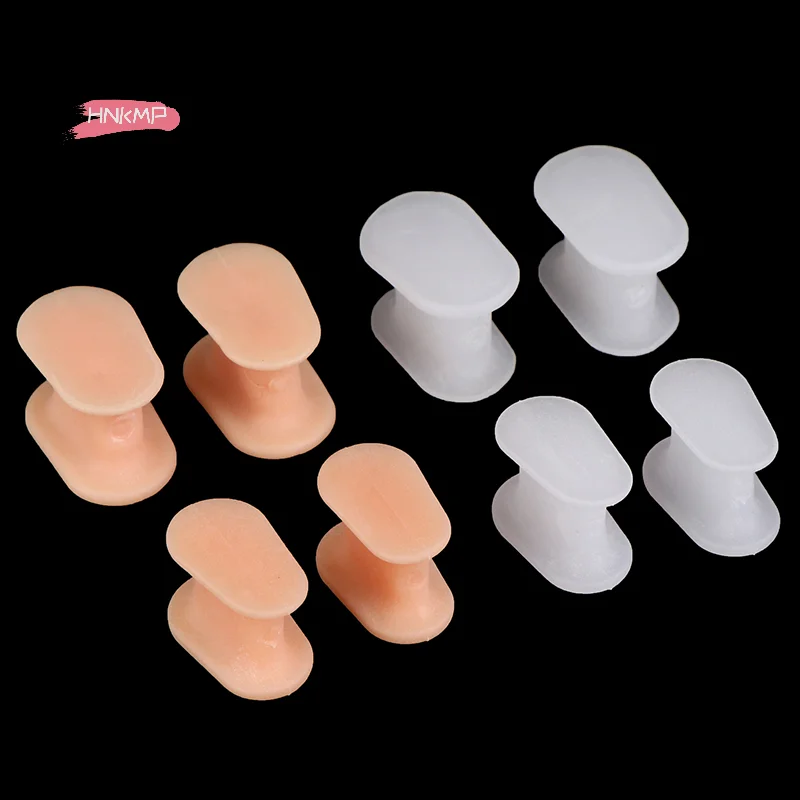 2개입 I자형 부드러운 실리콘 발가락 분리기 젤 발가락 교정기 발 관리 발가락 보호기 편안한 신발용