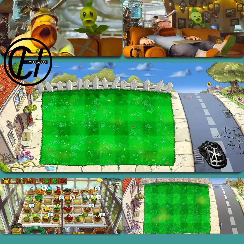HD PLANTS VS ZOMBIE PVZ MAPS Mouse Pad XXL Tapete de mesa para teclado tapis de souris PC teclado mecânico Deskpad Acessórios para laptop XAXC