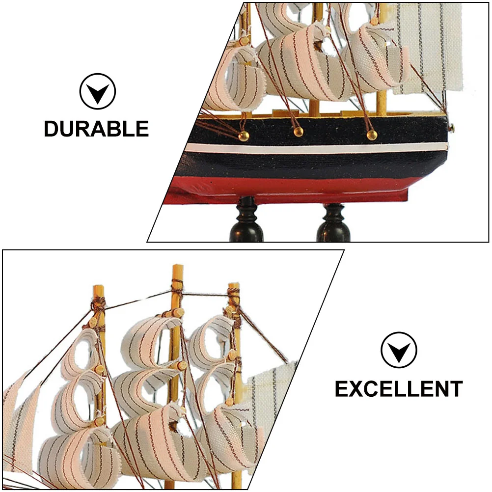 sailboat model Boat Ship Wooden Sailboat Crafts Ship Model Sailing Boat Ship Wood Crafts Party Home Room Miniature Kitation