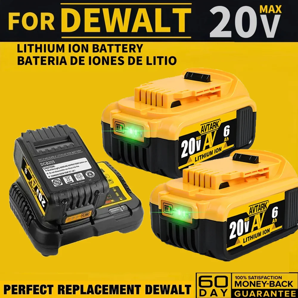 

Сменный литий-ионный аккумулятор для DeWalt MAX DCB205 DCB201 DCB203, 20 в, 18650 Ач, Ач