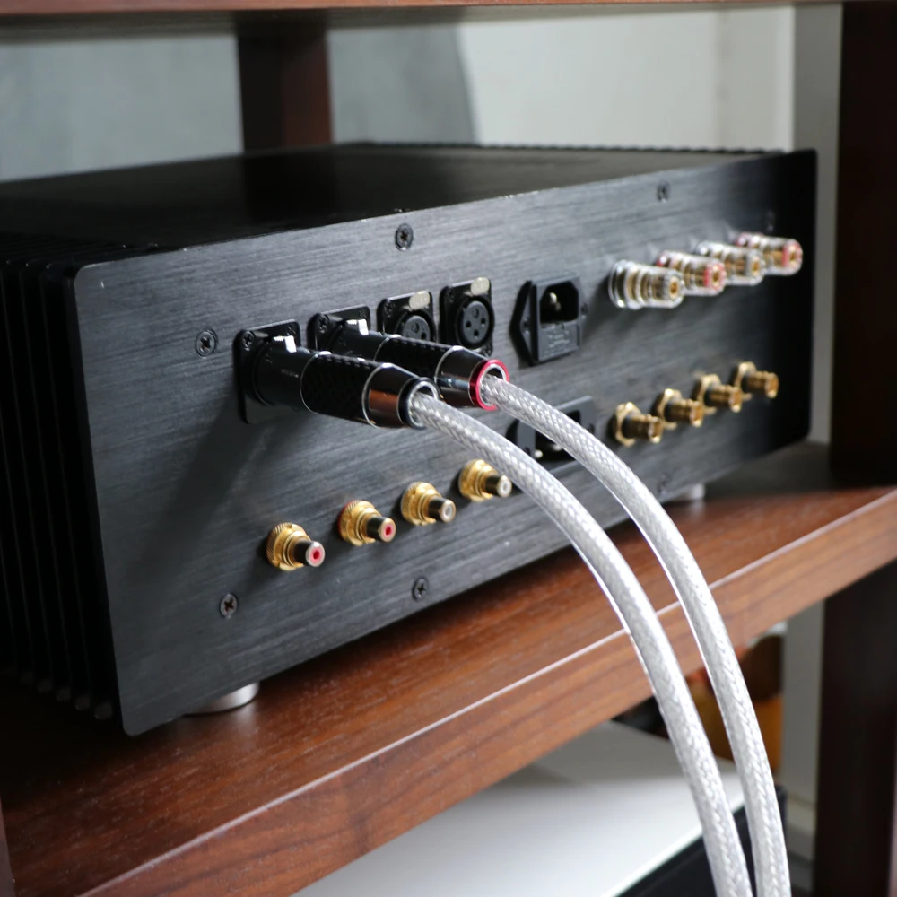 Paar Reines Silber RCA-Kabel Sterling Silber Signalkabel Kohlefaser XLR-Kabel Verbindungskabel Audio-Kabel PSS Reines Silber – Detail 12