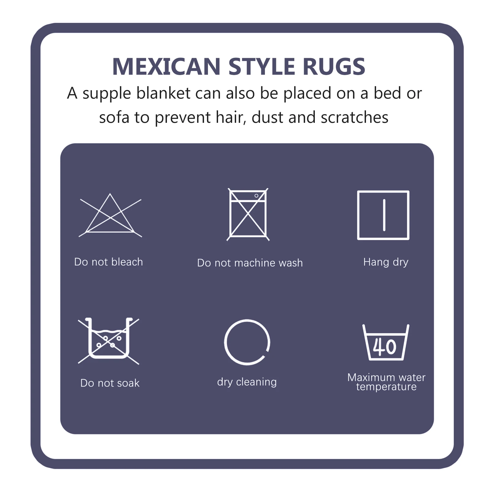 

Stylish Tabletop Blanket Rainbow Mexican Rug for Sofa Dining Table Bed Decor Creative Colorful Pattern Easy Storage Quick Dry