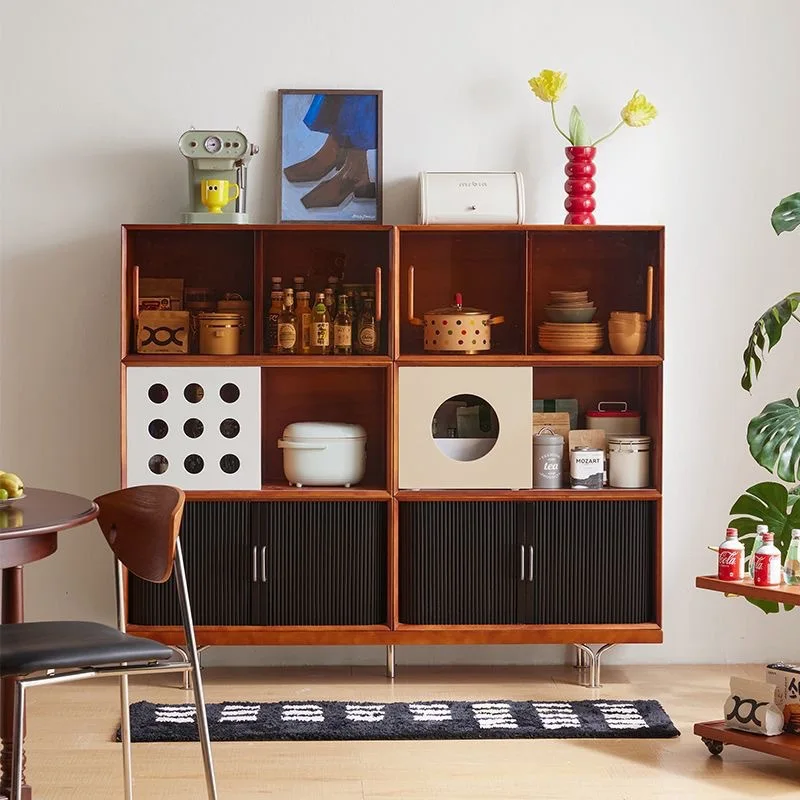 خزانة وحدة جديدة من الخشب الصلب متعددة الوظائف وخزانة تلفزيون مجانية #3