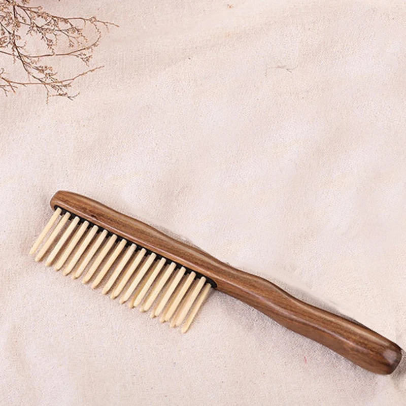 Natural Sandalwood Hair Comb Handmade Wooden Comb Detangling Wide Tooth Comb New Design