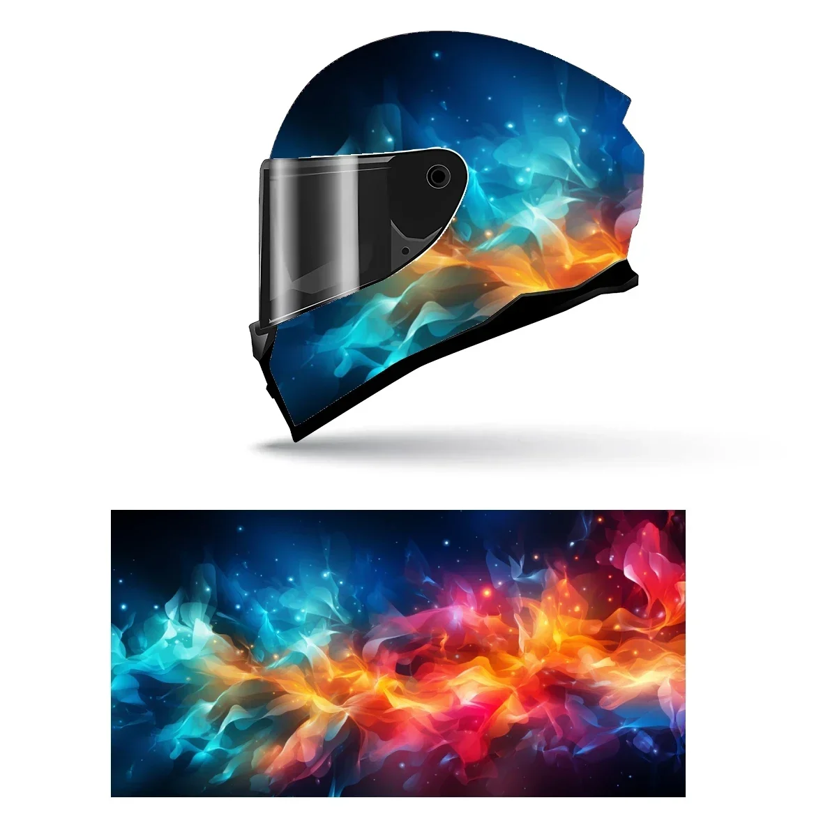 

Abstract Fire and Ice Full Helmet Wrap Sticker Motorcycle Helmet Racing Graphic Decal Vinyl Wrap Helmet Decor Sticker