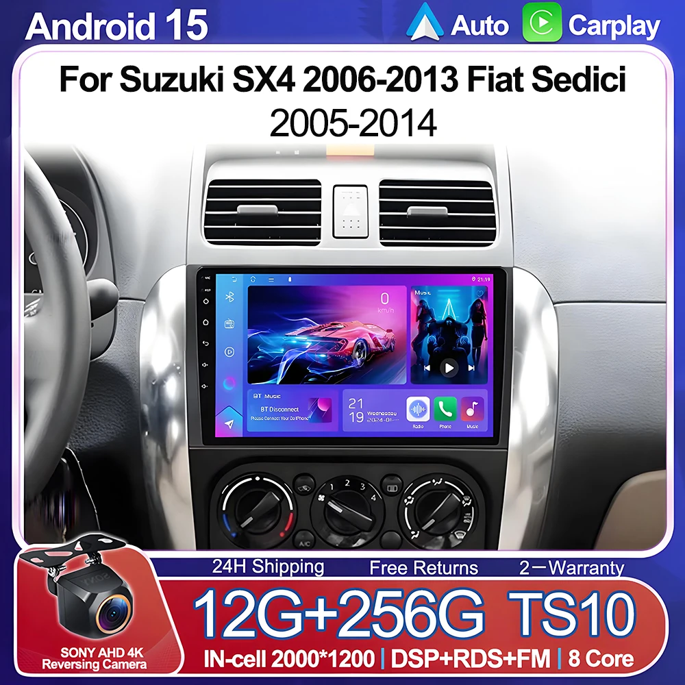 

Android 15 Car Stereo Radio For Suzuki SX4 2006-2013 Fiat Sedici 2005-2014 Wireless Carplay Multimedia Player GPS NO 2DIN DVD 5G