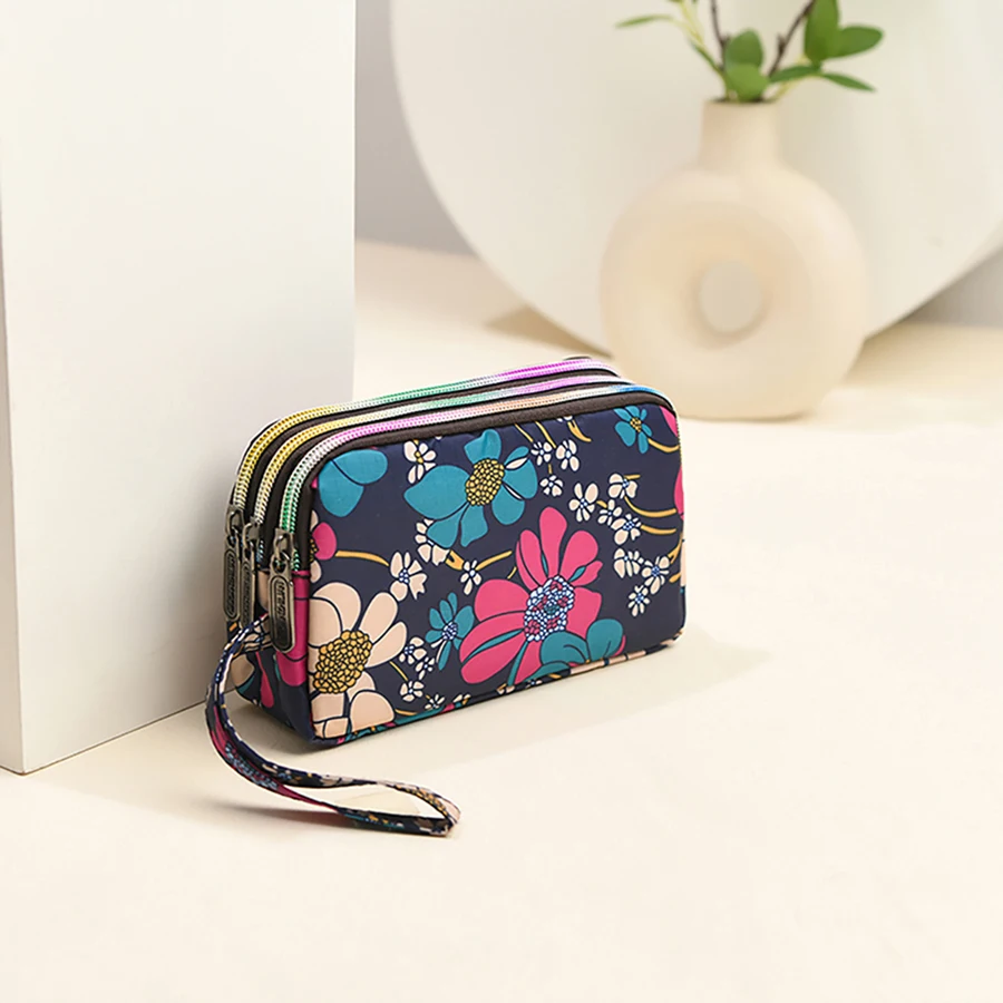 Mini billetera larga de moda con cremallera de una sola capa, gran capacidad, exquisita y versátil