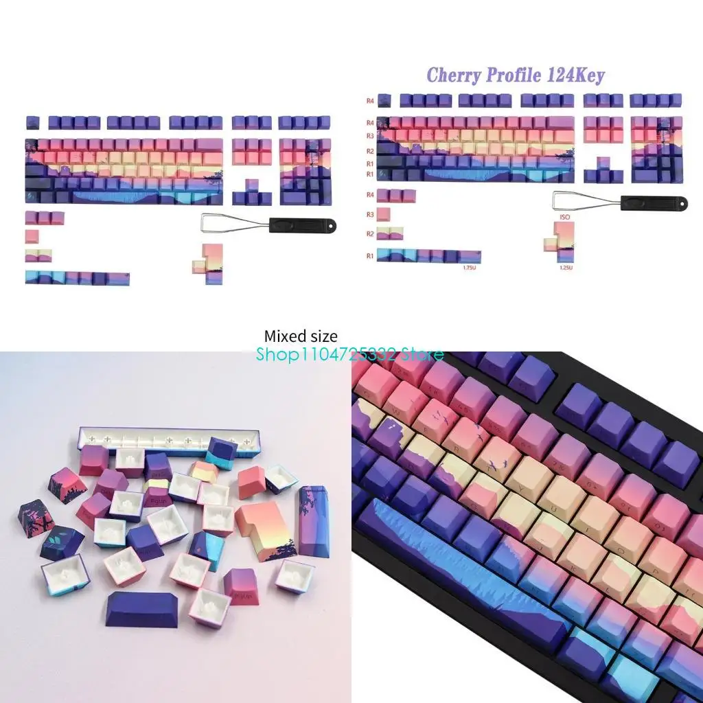 

P5EA 124-Key Keycaps Dreamland Keycap Set for Mechanical Keyboard Backlighting