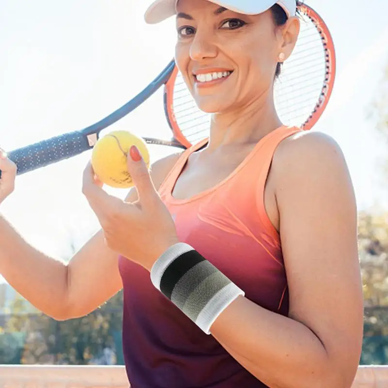 Muñequeras elásticas para el sudor, muñequera deportiva absorbente para fútbol, baloncesto, tenis y fútbol