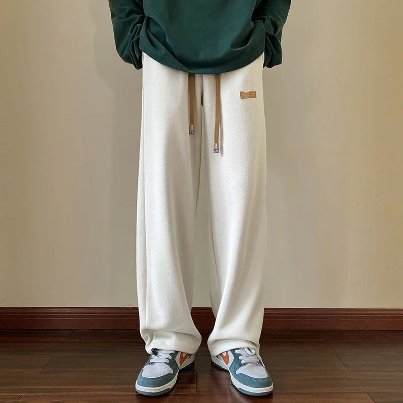 

Men's Casual Loose Straight Leg Pants Spring Autumn Lightweight Anti-Wrinkle Spor Trousers Large Size Long Youth Faion