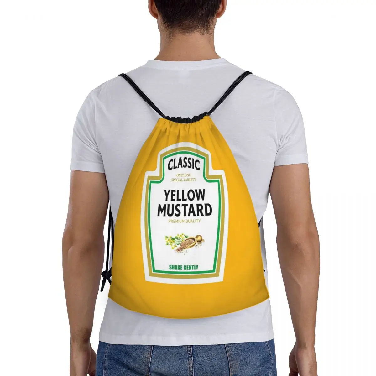 

Mustard Mayo Ketchup Backpacks Fashion Portable Drawstring Bundle Pocket Sports Bag Book Bags For Travel School