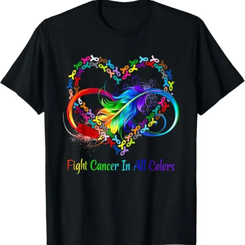 Le cancer est une épreuve de toutes les couleurs. T-shirt de soutien aux lutteurs contre le cancer.