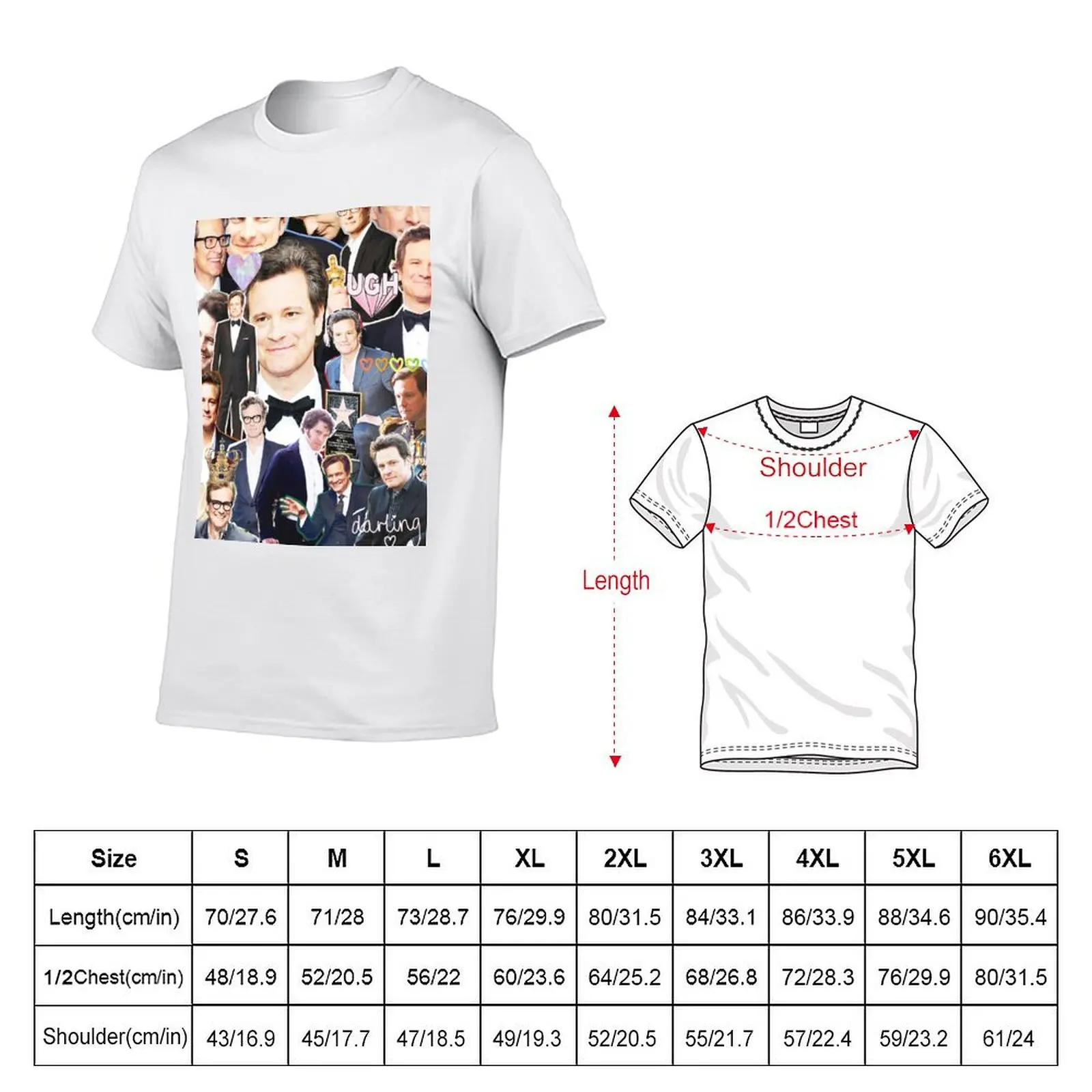 colin firth collage T-Shirt Vintage Style Printed Top
