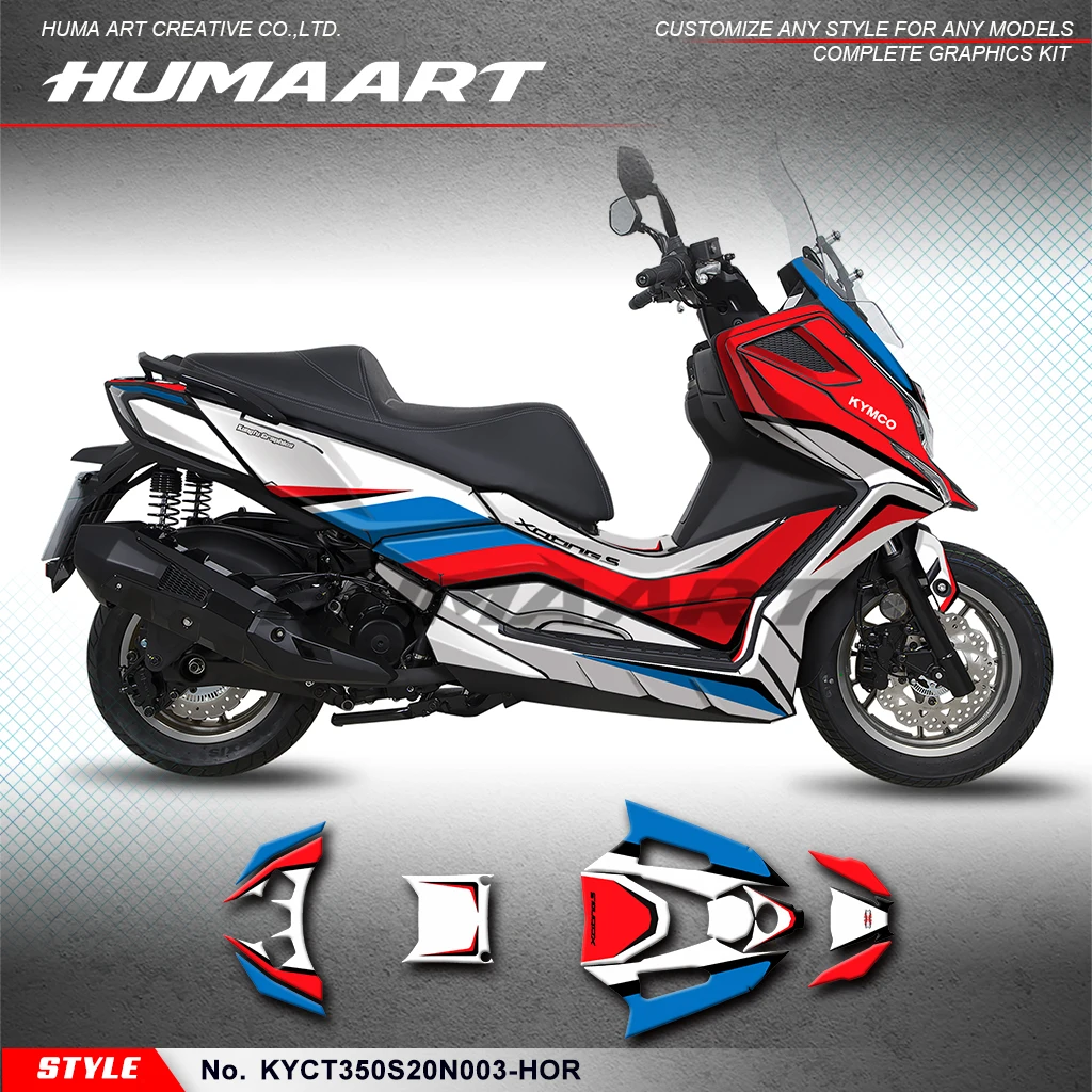 

HUMAART Graphics Sheet Vinyl Sticker for KYMCO XCITING S350 & DT X360 2020 2021 2022 2023 2024 2025 Scooter, KYCT350S20N003-HOR
