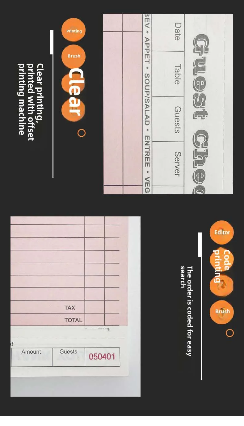 2/6 Packungen Kellner-Notizblöcke, Gästebuch-Notizblöcke für Kellner, Gästebuch-Notizblock für Kellner und Kellnerinnen, 50 Blatt/Block – Detail 2