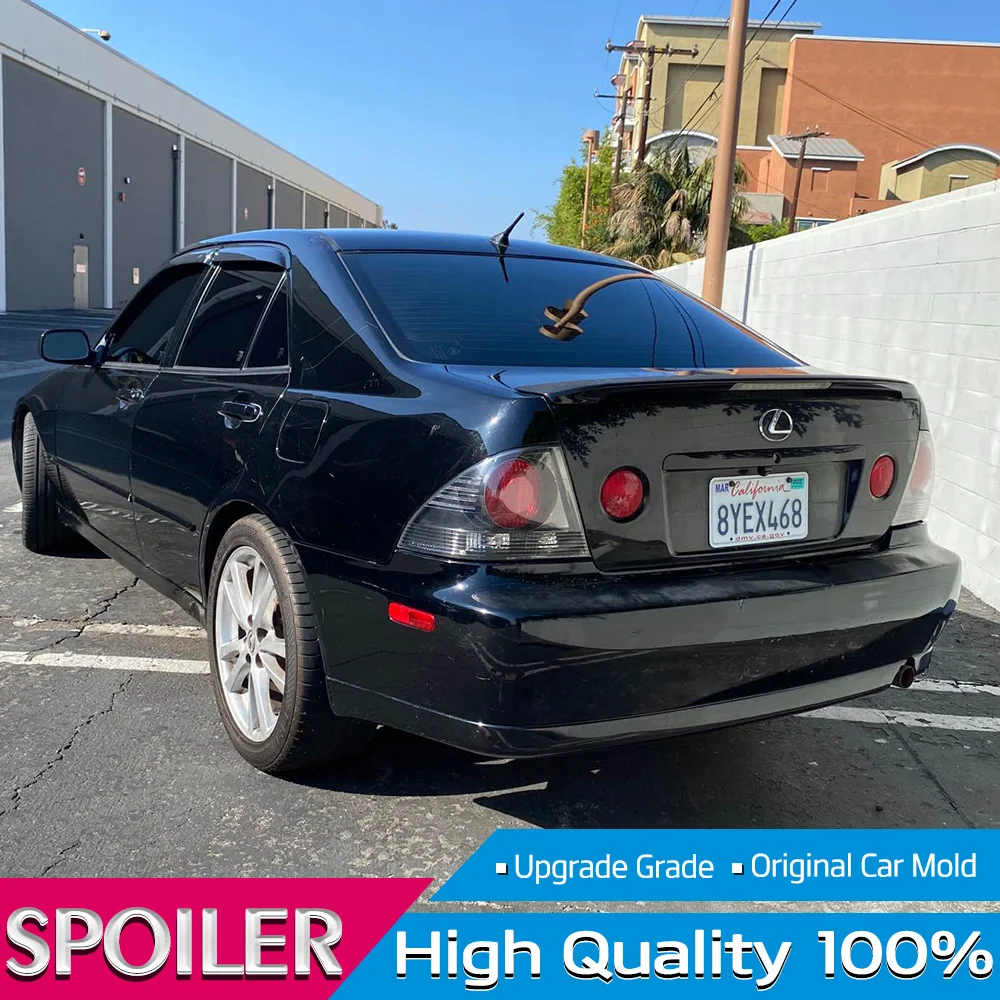 

ABS Spoiler For 1998-2005 Lexus ALTEZZA IS200 IS300 Rear Ducktail Wing Gloss Black IS200 Original With Light Trunk Accessories