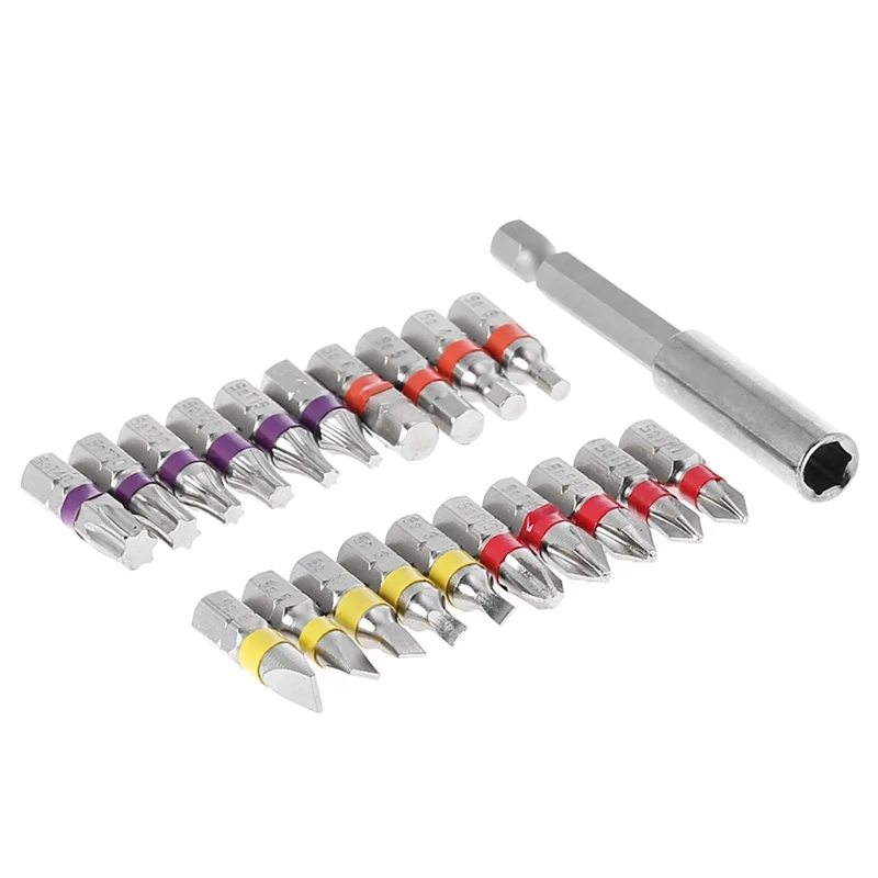 20 Pcs Torx Flat Screwdriver Bit Set PH for Head Color Coded with