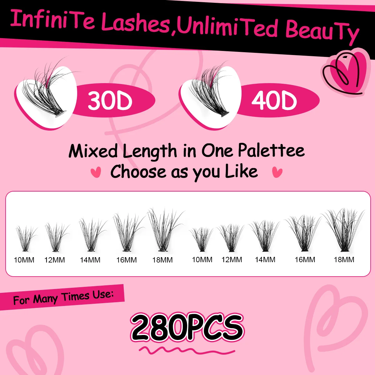 30D/40D/50D/80D Eyelash Easy Makeup Tools & Accessories DIY Eyelash Extensions Kit Tool Premade Natural Soft  Lashes Clusters