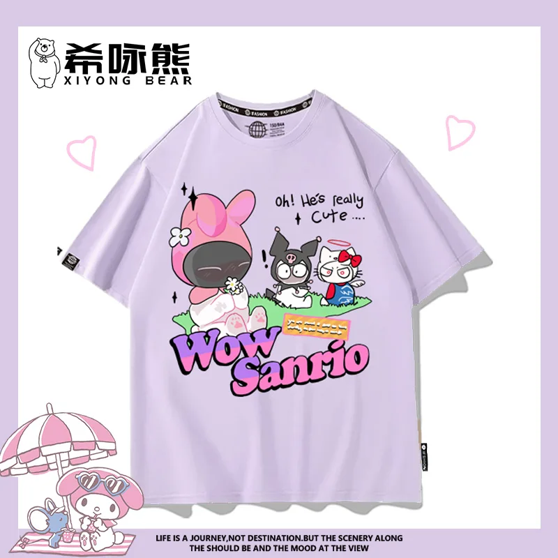 

Sanrio Melody co-branded short sleeve T-shirt women's Melody Culomi cartoon print half sleeve girls clothing trend