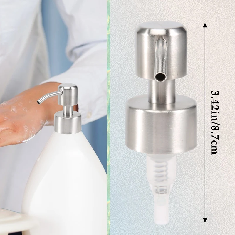 استبدال مضخة الصابون من الفولاذ المقاوم للصدأ ، فوهات الزجاجات المعدنية ، رأس موزع غسول ، 28 أسنان ، 5 روض