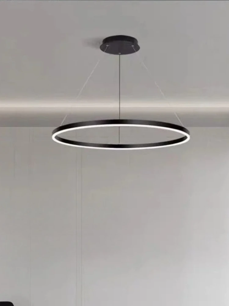 Lampe LED suspendue au Design circulaire Simple nordique, luminaire décoratif d'intérieur, idéal pour un salon, une chambre à coucher, un Restaurant ou un café