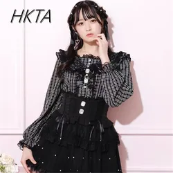 Japanese Original Single Mine Lolita Shirt Sweet Lace Cute Bow Long Sleeve Shirts Top Spring and Autumn New Camisas Blusas Tops