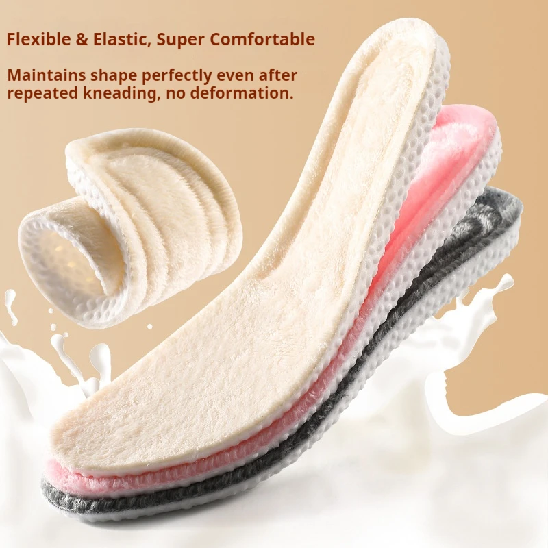 Neue Winter Warme Plüsch Einlegesohlen Turnschuhe Dicke Warme Einlegesohle Stoßdämpfende Sohlen Weiche und Bequeme Schuh Pads 1 Paar