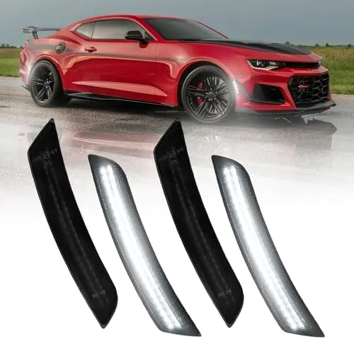 

AUTOONE LED Side Marker Lights for Camaro 2016-2023 | White, Smoked Lens, 4PCS