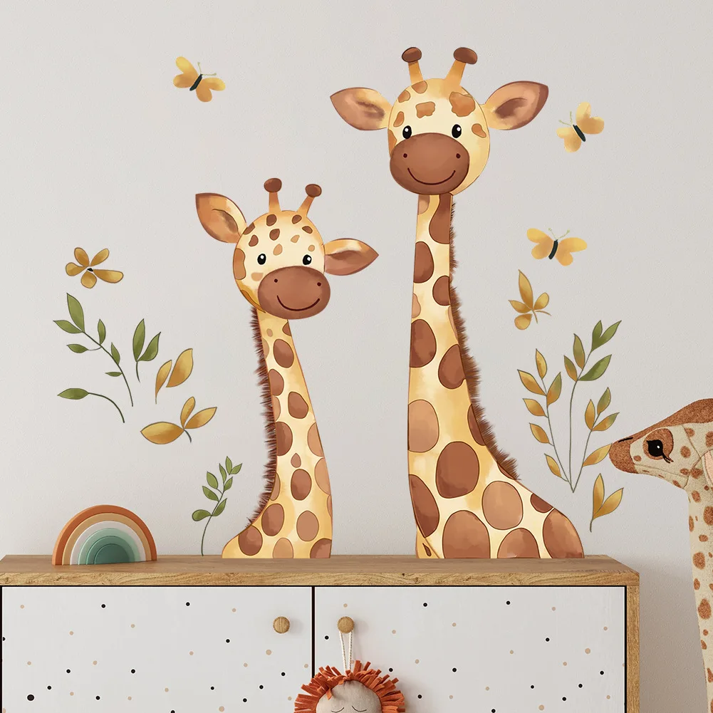 

Two Giraffe Wall Stickers For Children's Rooms Children's Wall Stickers For Boys Daycare Room Decorations