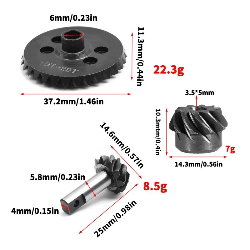F/R Transmission Helical Gear Set 10-29TRZ035, for TRAXXAS Slash 4X4 1/10 F-150 RC Truck Upgrade Parts RC Car