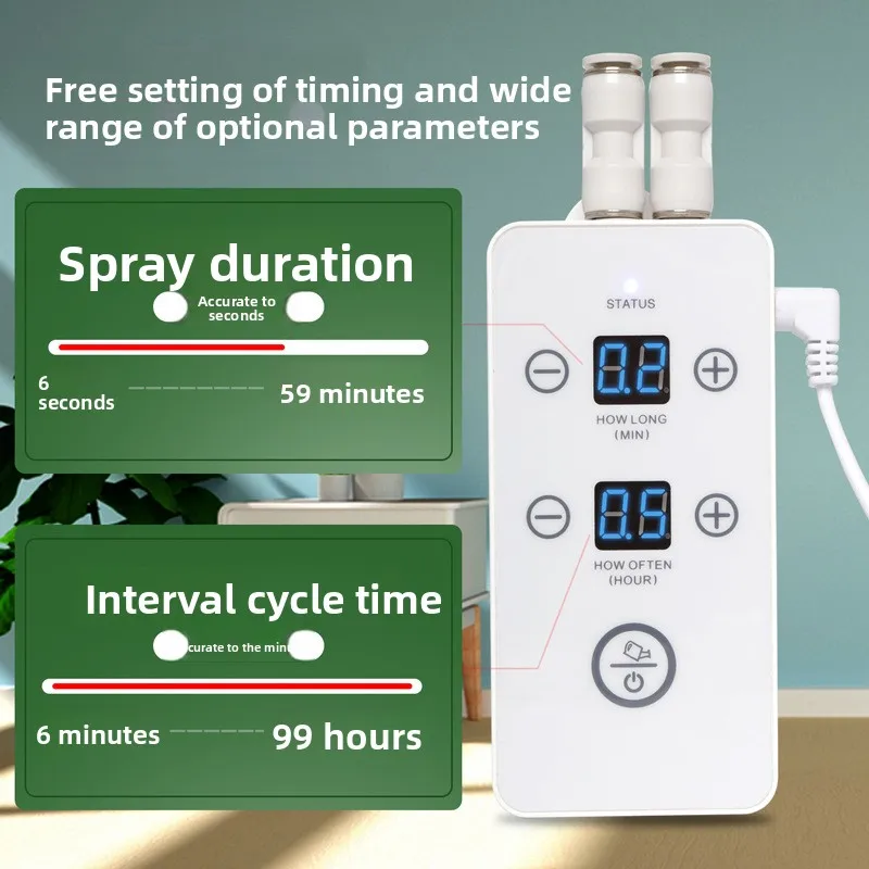 Automatic Reptile Amphibian Misting System for Terrarium Vivarium Smart Timed Humidifier Spray Pump with 360° Adjustable Nozzles view 2