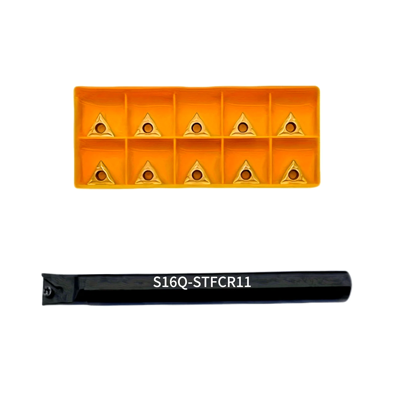 

S16Q-STFCR11 Tool Holder + 10pcs TCMT110204 Inserts - Coated Carbide CNC Turning Set for Workshops
