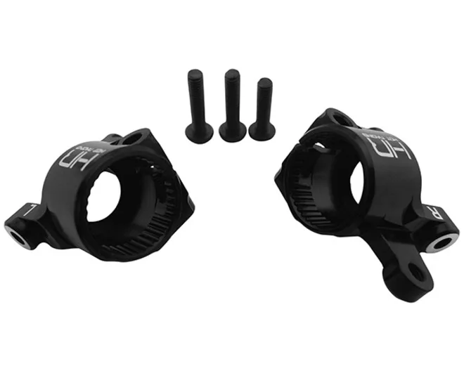 Hot Racing SCXT1901 Black Aluminum AR44 Adjustable Caster C-Hub Set for Axial SCX10 II (Replaces AX31382)