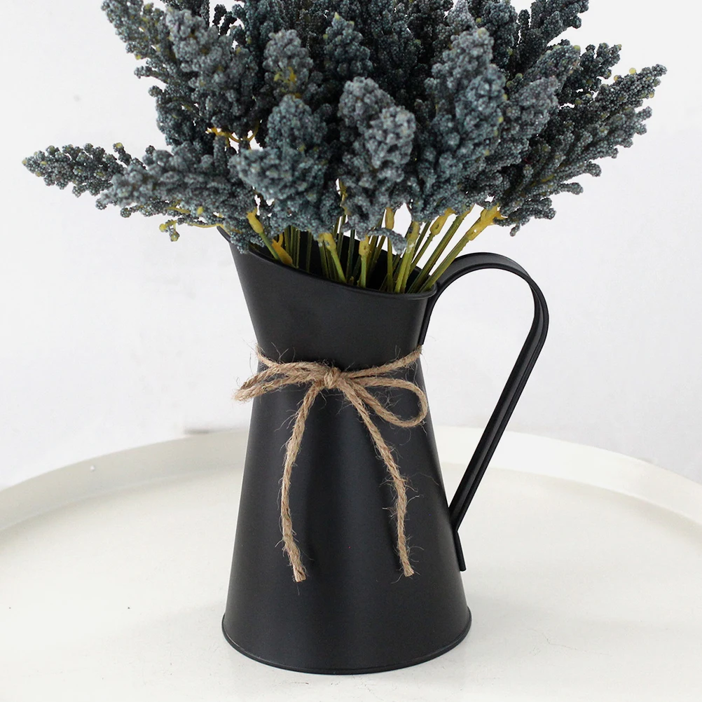 

1pc Iron Vase Metal Bucket Arrangement Jug Display Buckets Floral Pots Plants Rustic StyleVintage Decor Living Room