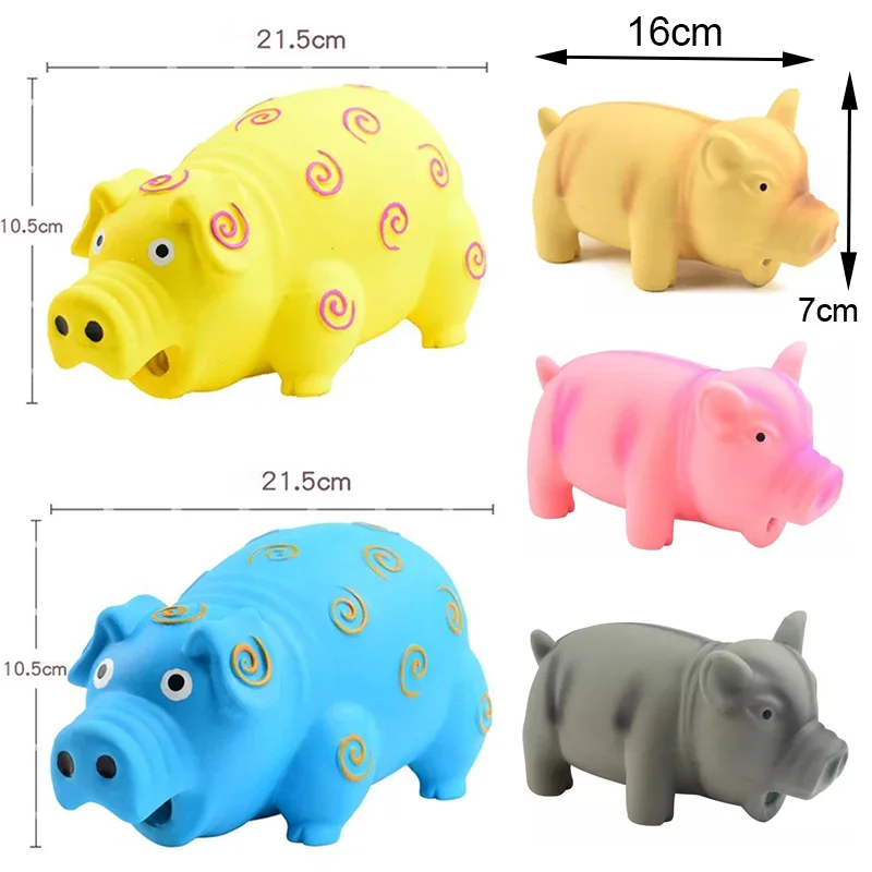 Pet Dog Squeaky Rubber Toy Dog Latex Chew Toy Pig Shape Bite Resistant Puppy Sound Toy Dog Supplies For Small Medium Large Dog