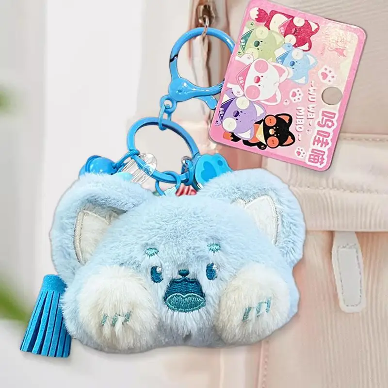 AdTosKitten-Porte-clés en peluche chat mignon, poupées en peluche, pendentif sac à dos, porte-clés animal de dessin animé, cadeau de Noël