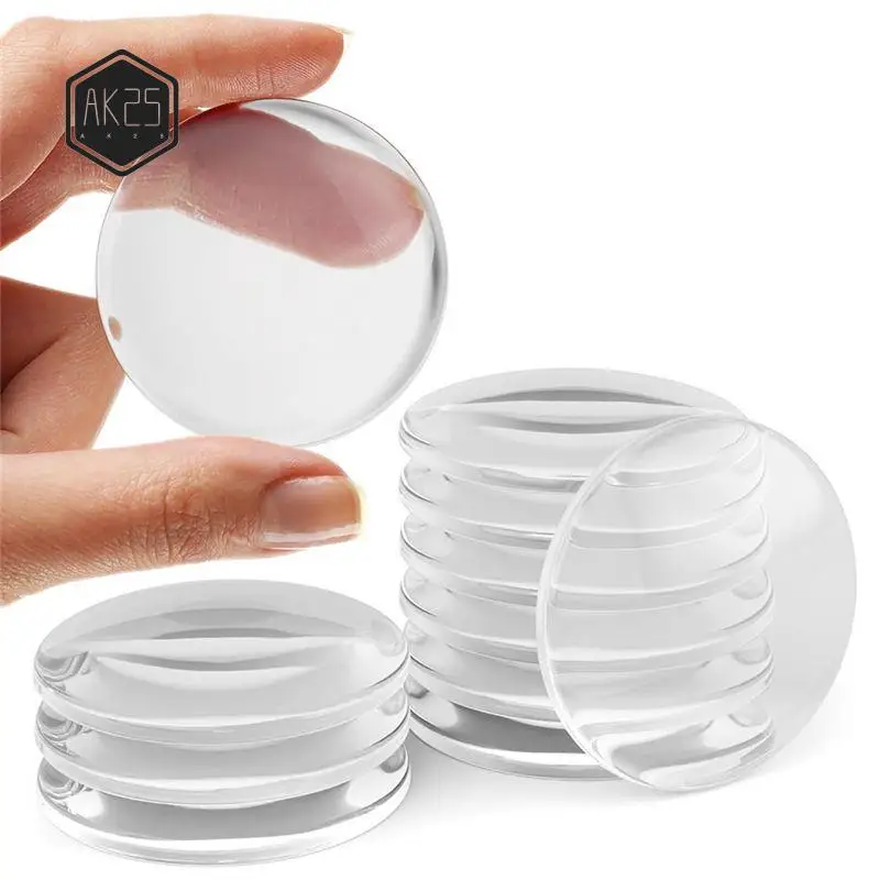 

AK25-10 шт., стопор для домашней настенной и дверной ручки, 2 дюйма, набор прозрачных резиновых дверных ручек, круглая настенная защитная подушка