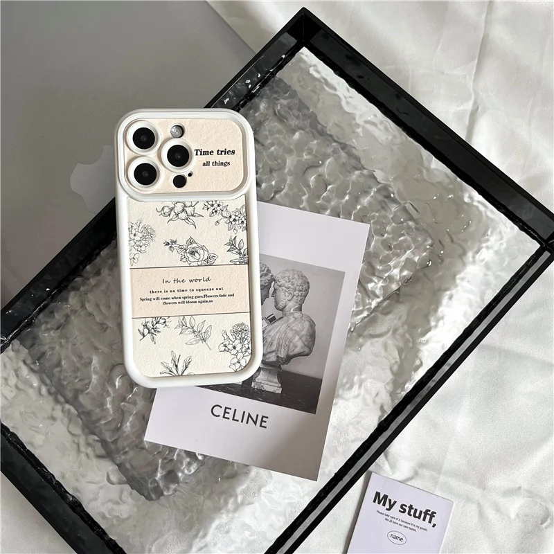 Korean INS Cute 3D Camellia Pink Rose Flowers Case for iPhone 15 14 13 Pro Max 12 Pro Plus shockproof  Soft Silicone Cover image 6