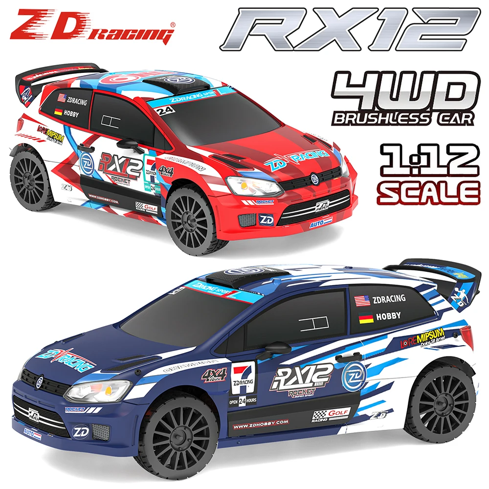 

ZD Racing RC Car 1:12 Scale RX12 Brushless Car 70KM/H Car 4WD 2200mAh 350M Rally Vehicle